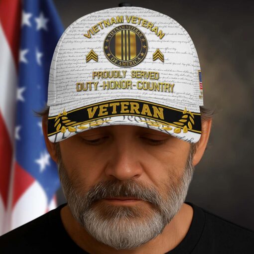 Personalized Name 3D All Over Printed Vietnam Veteran Cap, Proudly Served, Duty - Honor - Country QFTD4020302 - Image 4