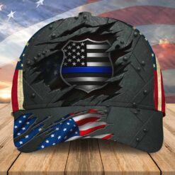 Police Metallic US Flag Baseball Cap VHOO4310542