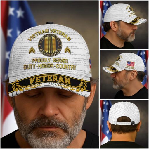 Personalized Name 3D All Over Printed Vietnam Veteran Cap, Proudly Served, Duty - Honor - Country QFTD4020302 - Image 3