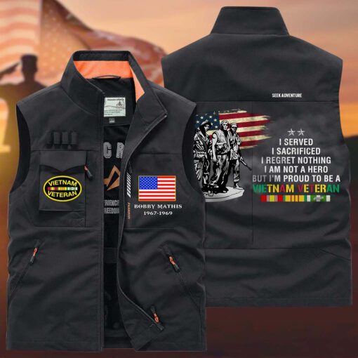 Personalized Vietnam Veterans Multi-Pocket Vest, Gifts For Vietnam Veterans QDLT4190904 - Image 2