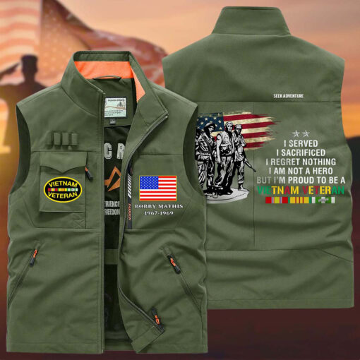 Personalized Vietnam Veterans Multi-Pocket Vest, Gifts For Vietnam Veterans QDLT4190904 - Image 3