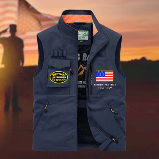 Personalized Vietnam Veterans Multi-Pocket Vest, Gifts For Vietnam Veterans QDLT4190904 - Image 4