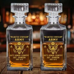 Personalized US Army Veterans Whiskey Bottle UKHM5120303