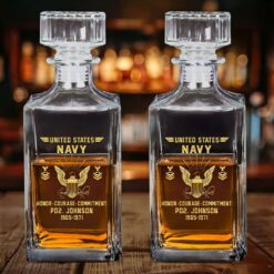 Personalized US Navy Veteran Whiskey Bottle UKHM5120302