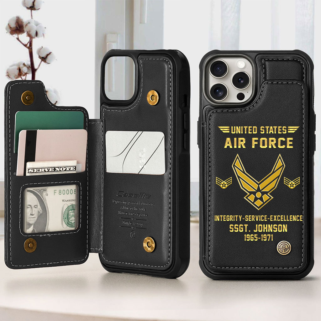 Personalized US Air Force Leather Flip Wallet Phone Case UKTZ5070306 - Image 3