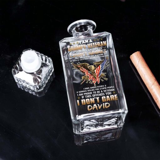 Personalized I Am A Grumpy Veteran Whiskey Bottle QFTD5120303 - Image 5