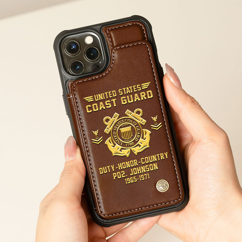 Personalized US Coasr Guard Leather Flip Wallet Phone Case UKTZ5070304 - Image 2