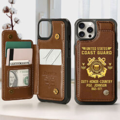 Personalized US Coasr Guard Leather Flip Wallet Phone Case UKTZ5070304