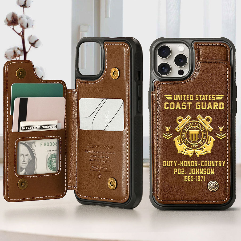 Personalized US Coasr Guard Leather Flip Wallet Phone Case UKTZ5070304