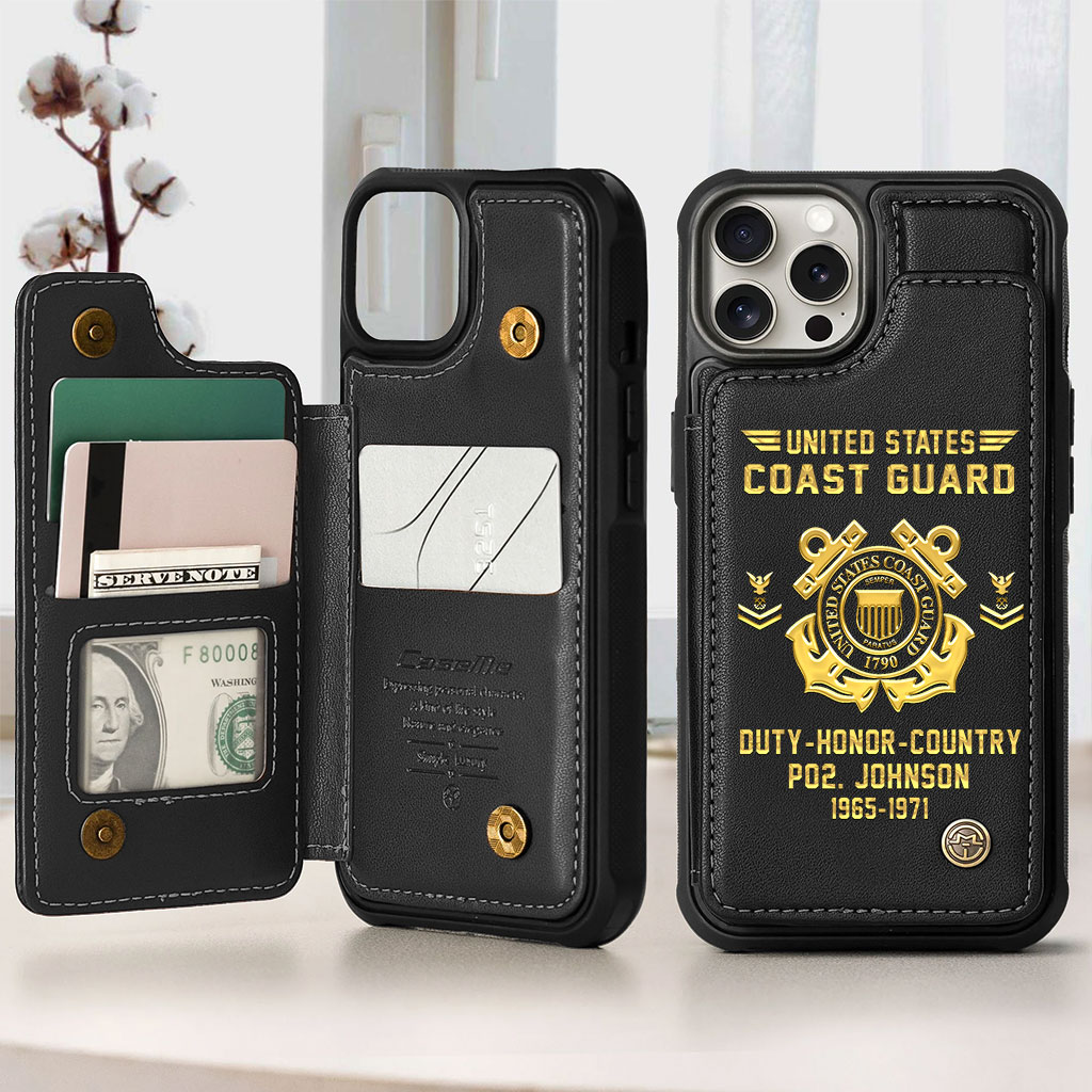Personalized US Coasr Guard Leather Flip Wallet Phone Case UKTZ5070304 - Image 4