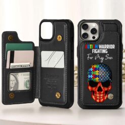 Custom Autism Dad Leather Flip Wallet Phone Case UKND5110303