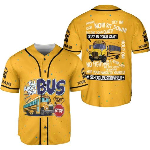 Personalized School Bus Driver Baseball Jersey NPND5260407 - Image 2