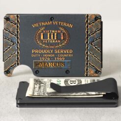 Personalized Vietnam Veteran Metal Card Holder, Metal Wallet QFHM5290402