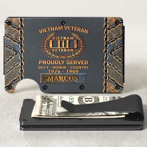 Personalized Vietnam Veteran Metal Card Holder, Metal Wallet QFHM5290402