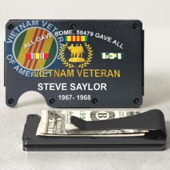 Personalized Vietnam Veteran Metal Card Holder, Metal Wallet QFHM5290403
