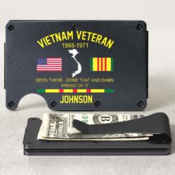 Personalized Vietnam Veteran Metal Card Holder, Metal Wallet QFHM5290404