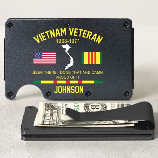 Personalized Vietnam Veteran Metal Card Holder, Metal Wallet QFHM5290404