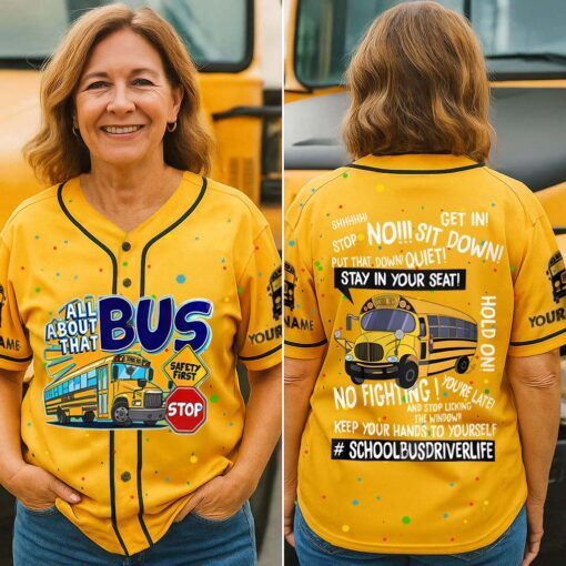 Personalized School Bus Driver Baseball Jersey NPND5260407