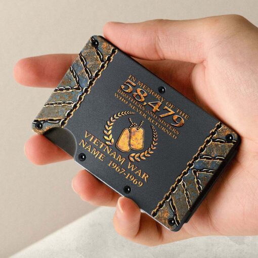 Personalized Vietnam Veteran Metal Card Holder, Metal Wallet QFHM5290401 - Image 2