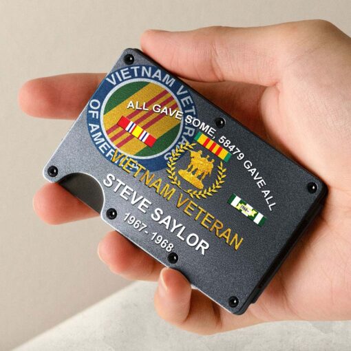 Personalized Vietnam Veteran Metal Card Holder, Metal Wallet QFHM5290403 - Image 2
