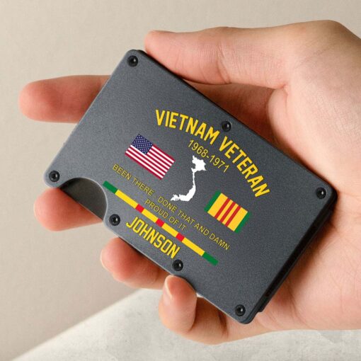 Personalized Vietnam Veteran Metal Card Holder, Metal Wallet QFHM5290404 - Image 4