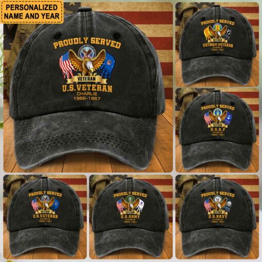 Custom Veteran  Distressed Washed Cotton Vietnam Veteran Printed Hat UKTO5090401