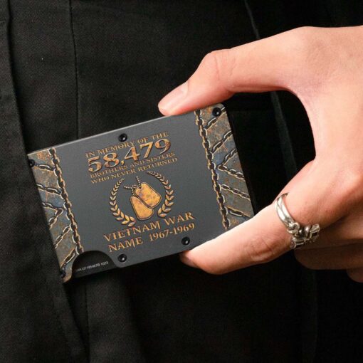 Personalized Vietnam Veteran Metal Card Holder, Metal Wallet QFHM5290401 - Image 3