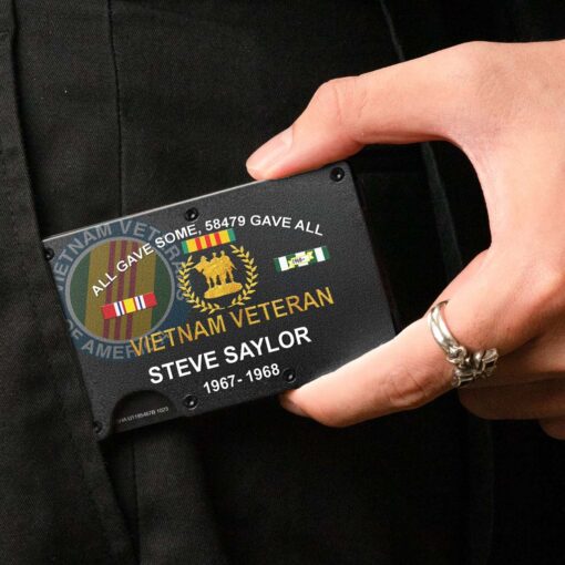 Personalized Vietnam Veteran Metal Card Holder, Metal Wallet QFHM5290403 - Image 3
