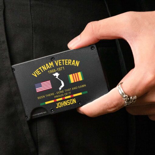 Personalized Vietnam Veteran Metal Card Holder, Metal Wallet QFHM5290404 - Image 5