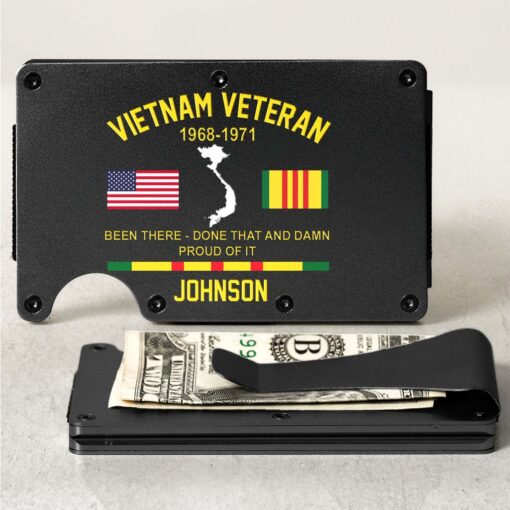 Personalized Vietnam Veteran Metal Card Holder, Metal Wallet QFHM5290404 - Image 2