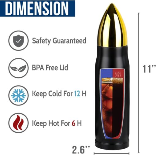 Personalized Veteran Bullet Tumbler, Tumbler for Veterans, Army, Navy, Air Force, Marine Corps – Fathers Day, Birthday, Veterans Day Gift for Men, Him QFTD5240410 - Image 5