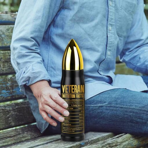 Personalized Veteran Bullet Tumbler, Tumbler for Veterans, Army, Navy, Air Force, Marine Corps – Fathers Day, Birthday, Veterans Day Gift for Men, Him QFTD5240410 - Image 6