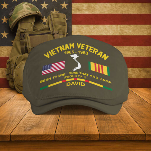 Personalized Vietnam Veteran Flat Cap, Custom Vietnam Veteran Jeff Cap QFTO5150502 - Image 5