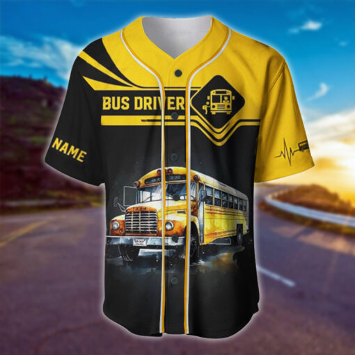 Custom School Bus Driver Jersey, Baseball Shirt Gift for Bus Drivers MQNT5210503 - Image 2