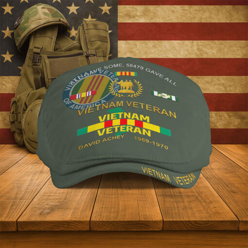 Personalized Vietnam Veteran Flat Cap, Custom Vietnam Veteran Jeff Cap QFTO5150503 - Image 5