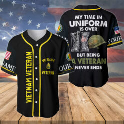 Vietnam Veteran Baseball Jersey, Custom Military Shirt with Rank, Proud Army Veteran Gift MQHH5290502