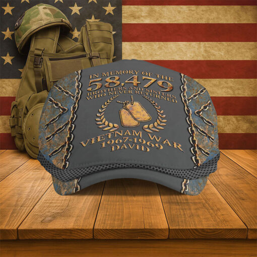 Personalized Vietnam Veteran Flat Cap, Custom Vietnam Veteran Jeff Cap QFTO5160503 - Image 2