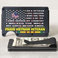 Personalized Vietnam Veteran Metal Card Holder, Metal Wallet QFHM5290405