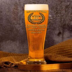 Personalized Vietnam Veteran Pilsner Glass, Vietnam Veteran Proudly Served Duty - Honor - Country NPHM5210503