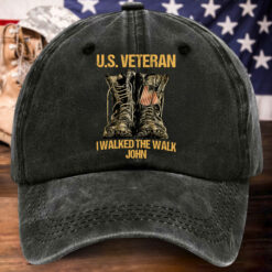 Personalized Us Veteran Distressed Washed Cotton Printed Hat, Gift for Veterans MQPY5120501