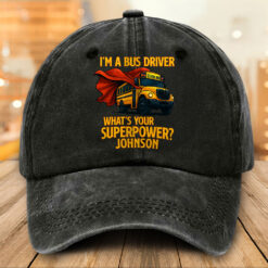 Personalized School Bus Distressed Washed Cotton Printed Hat MQTO5220501