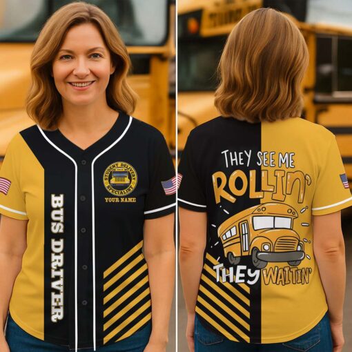 Personalized School Bus Driver Baseball Jersey NPND5270501