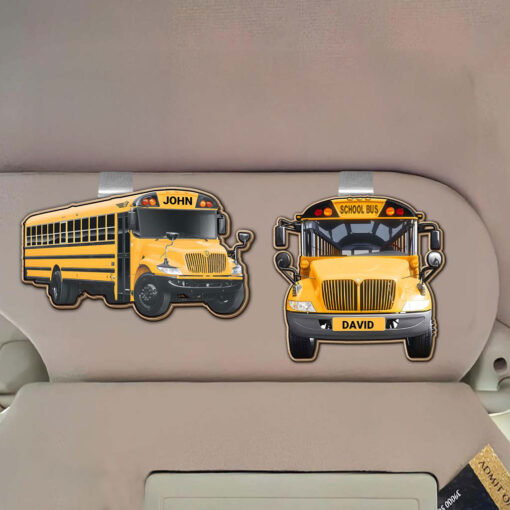 Personalized School Bus Driver Car Visor Clip NPND5280503