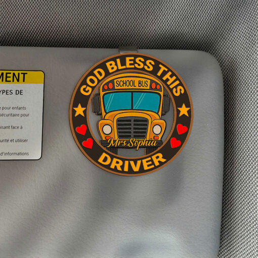 Personalized School Bus Driver Car Visor Clip NPTZ5160501 - Image 2