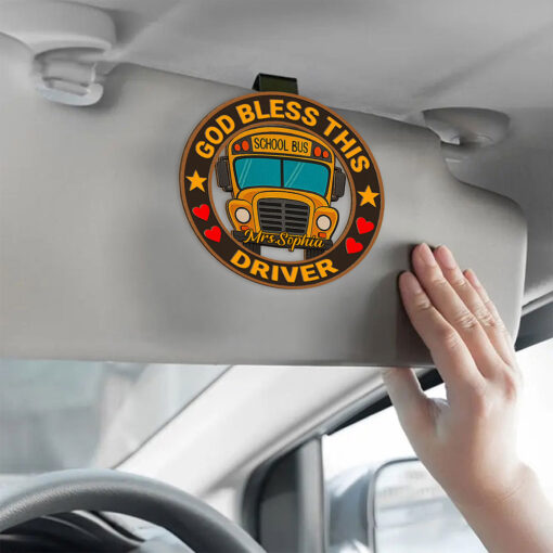 Personalized School Bus Driver Car Visor Clip NPTZ5160501 - Image 3