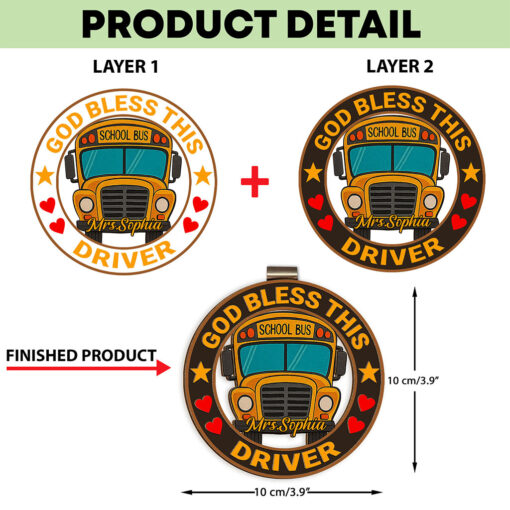 Personalized School Bus Driver Car Visor Clip NPTZ5160501 - Image 4