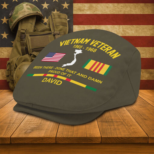 Personalized Vietnam Veteran Flat Cap, Custom Vietnam Veteran Jeff Cap QFTO5150502 - Image 4