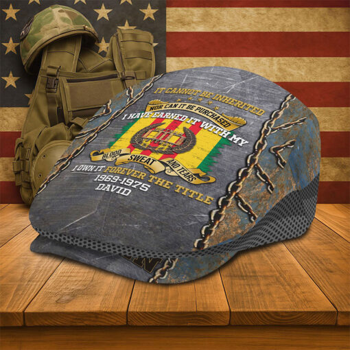 Personalized Vietnam Veteran Flat Cap, Custom Vietnam Veteran Jeff Cap QFTO5150501 - Image 3