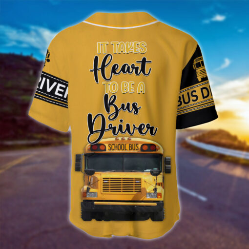 Custom School Bus Driver Jersey, Baseball Shirt Gift for Bus Drivers MQNT5210302 - Image 3
