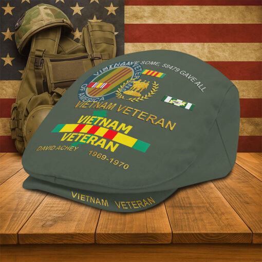 Personalized Vietnam Veteran Flat Cap, Custom Vietnam Veteran Jeff Cap QFTO5150503 - Image 4